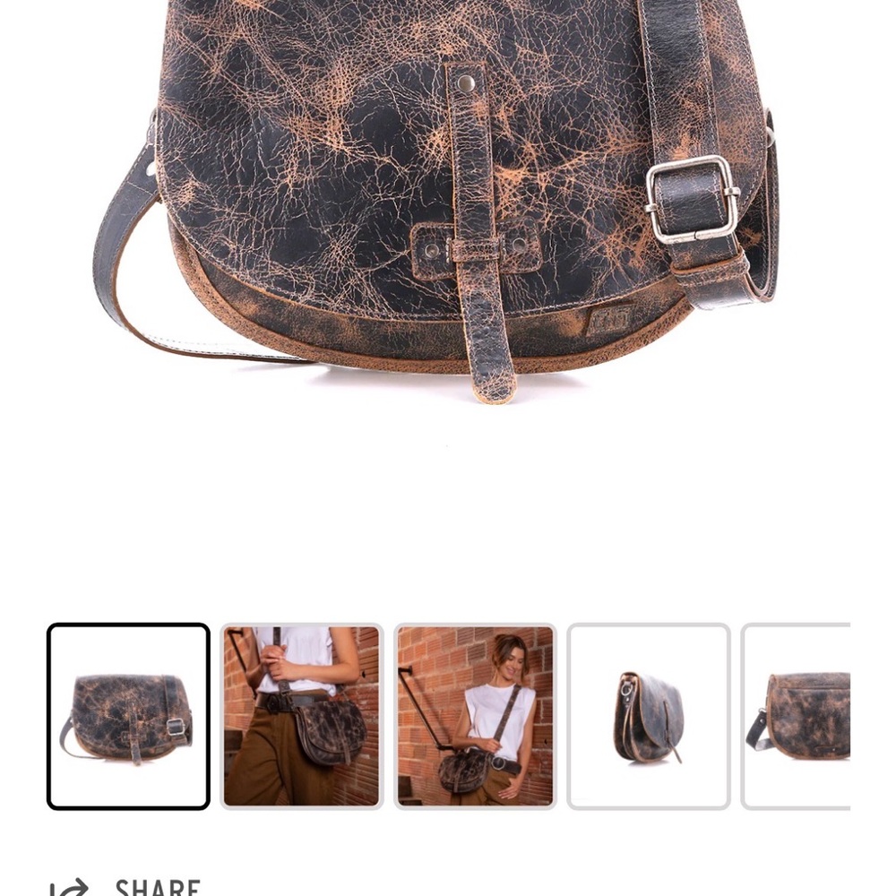 Bed Stu brown Leather Crossbody Bag Saddle purse - Picture 7 of 7
